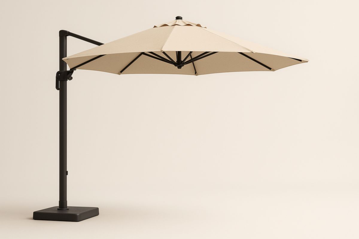 Zonnescherm Parasol Vrijstaand Ø300cm Beige Staal Polyester-Cosyeterna