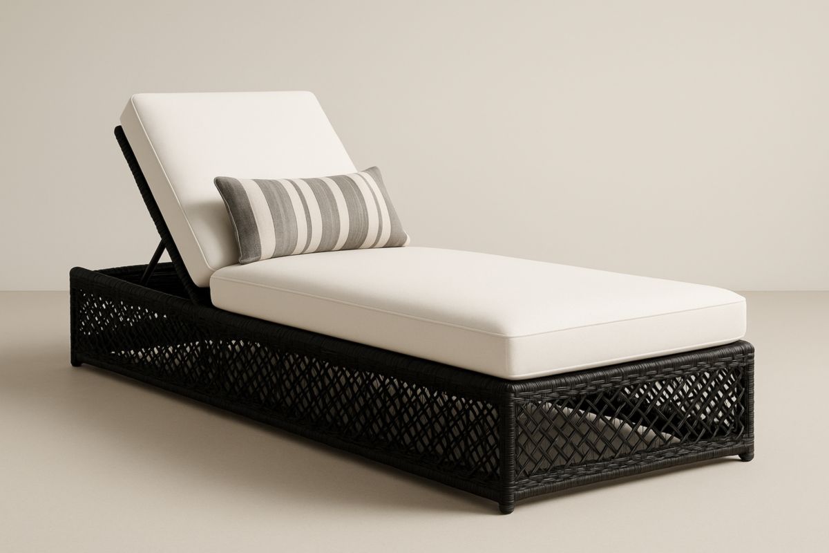 Lounge Ligstoel Buiten Wicker Aluminium Polyester Wit/Zwart 200cm-Cosyeterna