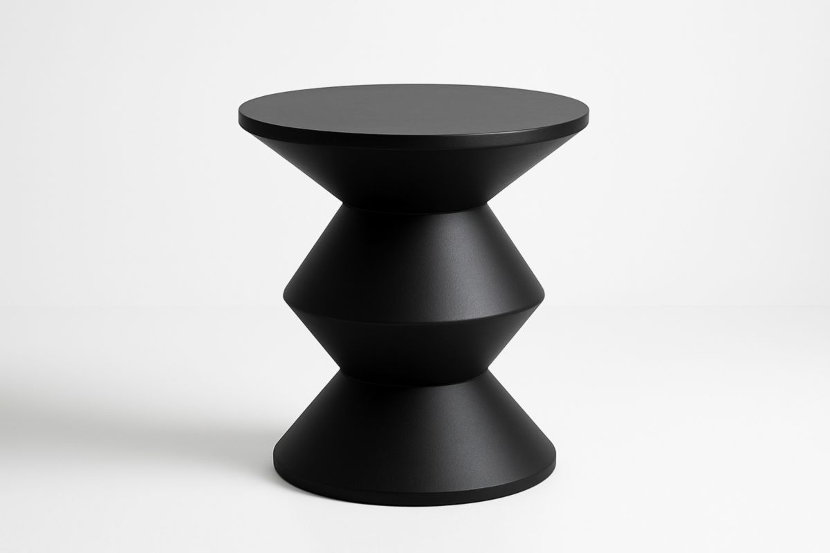 Zwart Metalen Bijzettafel Rond 45 cm-Cosyeterna