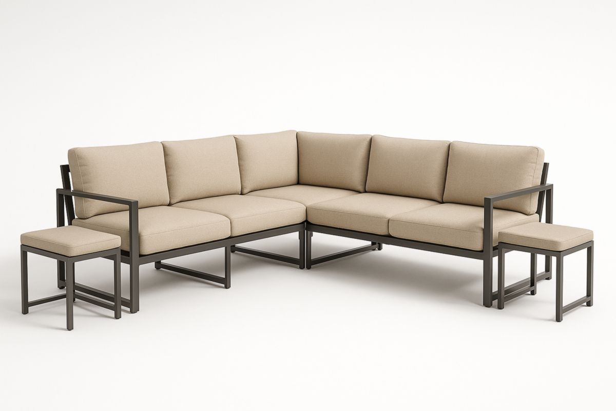 Modulaire Tuinbankset Aluminium Frame Polyether Beige-Cosyeterna