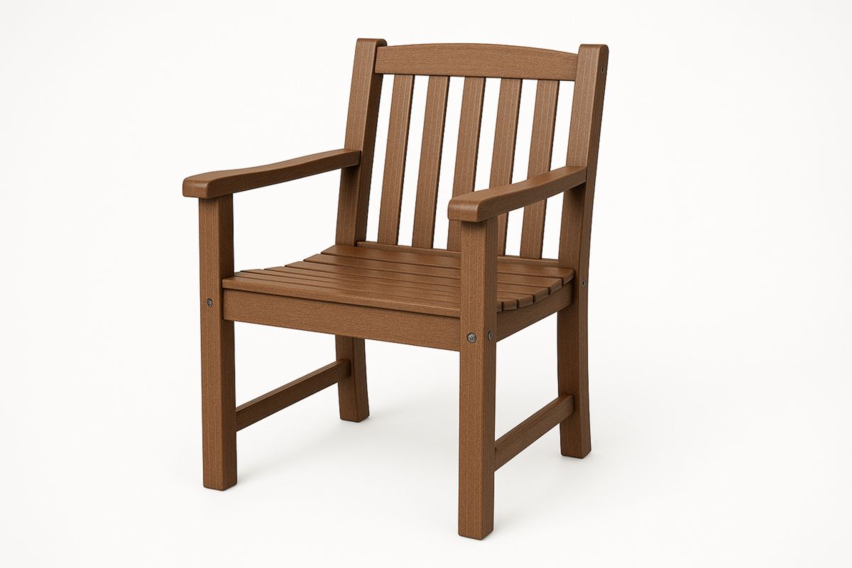 Tuinstoel weerbestendig houten bruin armleuning 89x61x62cm-Cosyeterna