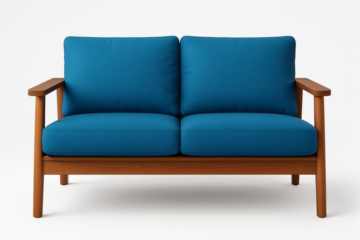 Tweepersoonsbank Blauw Hout Polyester 150x80x90 cm-Cosyeterna