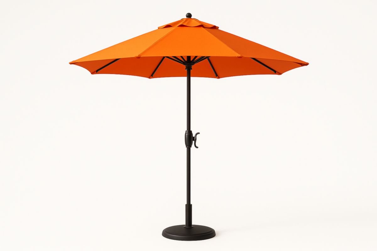 Ronde parasol 350 cm polyester canvas oranje metalen paal-Cosyeterna