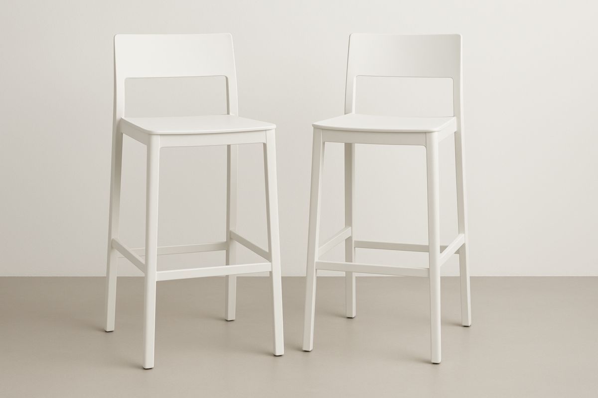 Set van 2 barkrukken kunststof wit-Cosyeterna