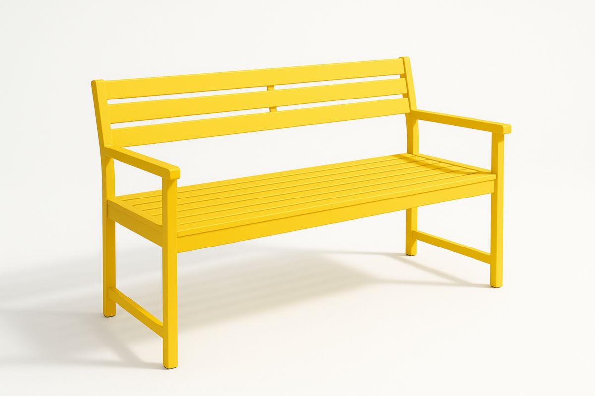 Tuinbank met rugleuning aluminium geel 126x60x82 cm-Cosyeterna