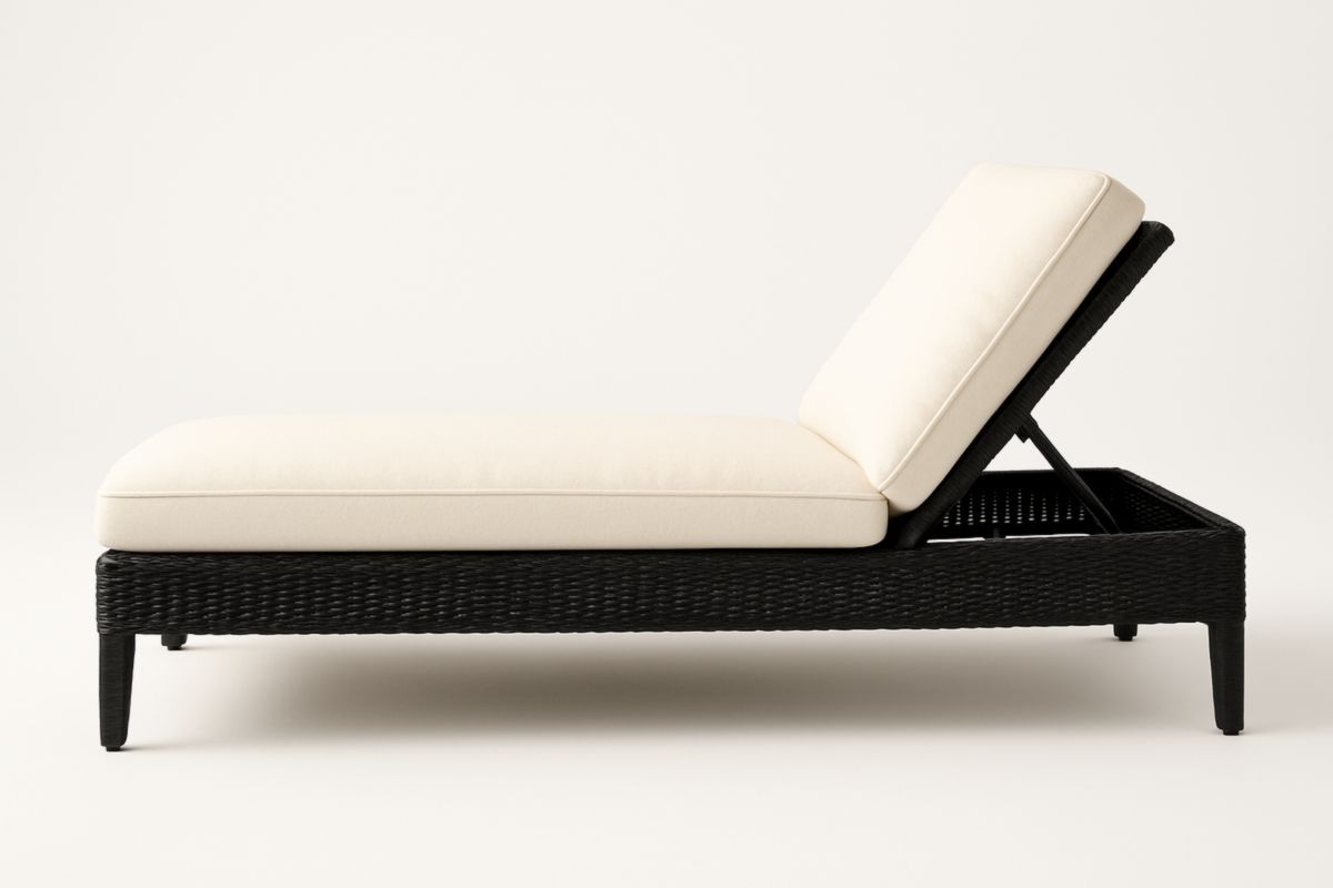 Verstelbare Ligstoel met Kussens Wicker Zwart-Cosyeterna