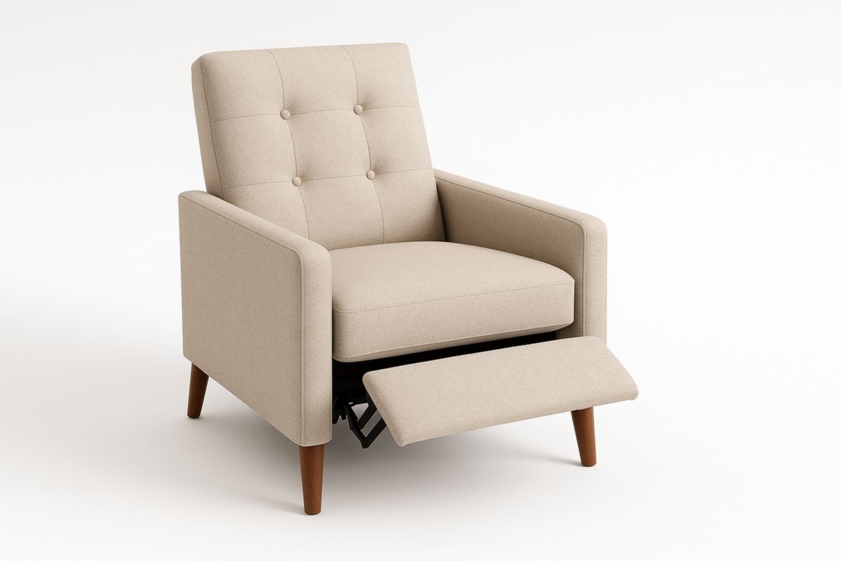 Beige Relaxfauteuil Polyester Hout 70x85x100 cm-Cosyeterna
