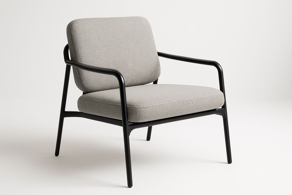 Stoffen Lounge Stoel Metalen Frame Grijs 80cm x 75cm x 70cm-Cosyeterna