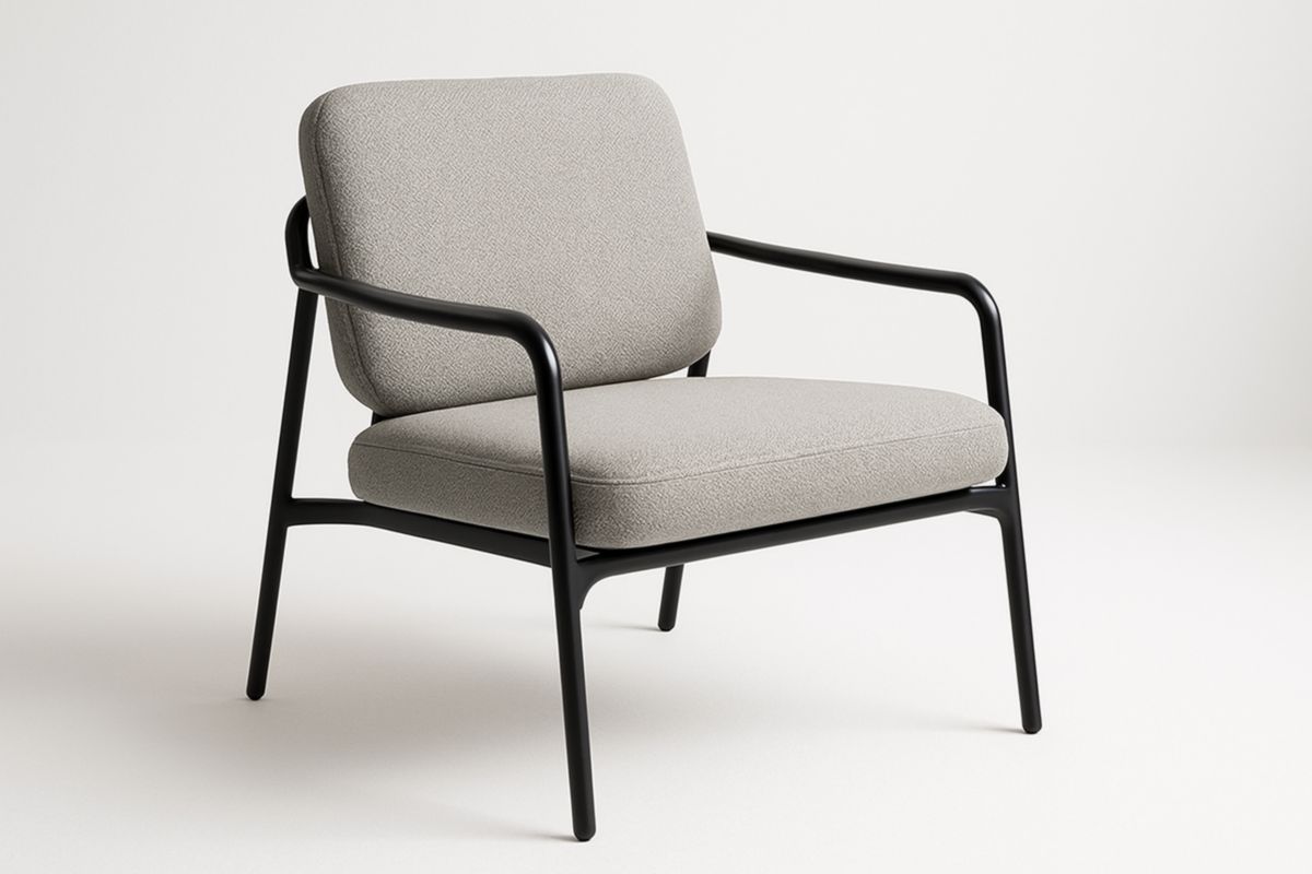 Stoffen Lounge Stoel Metalen Frame Grijs 80cm x 75cm x 70cm-Cosyeterna