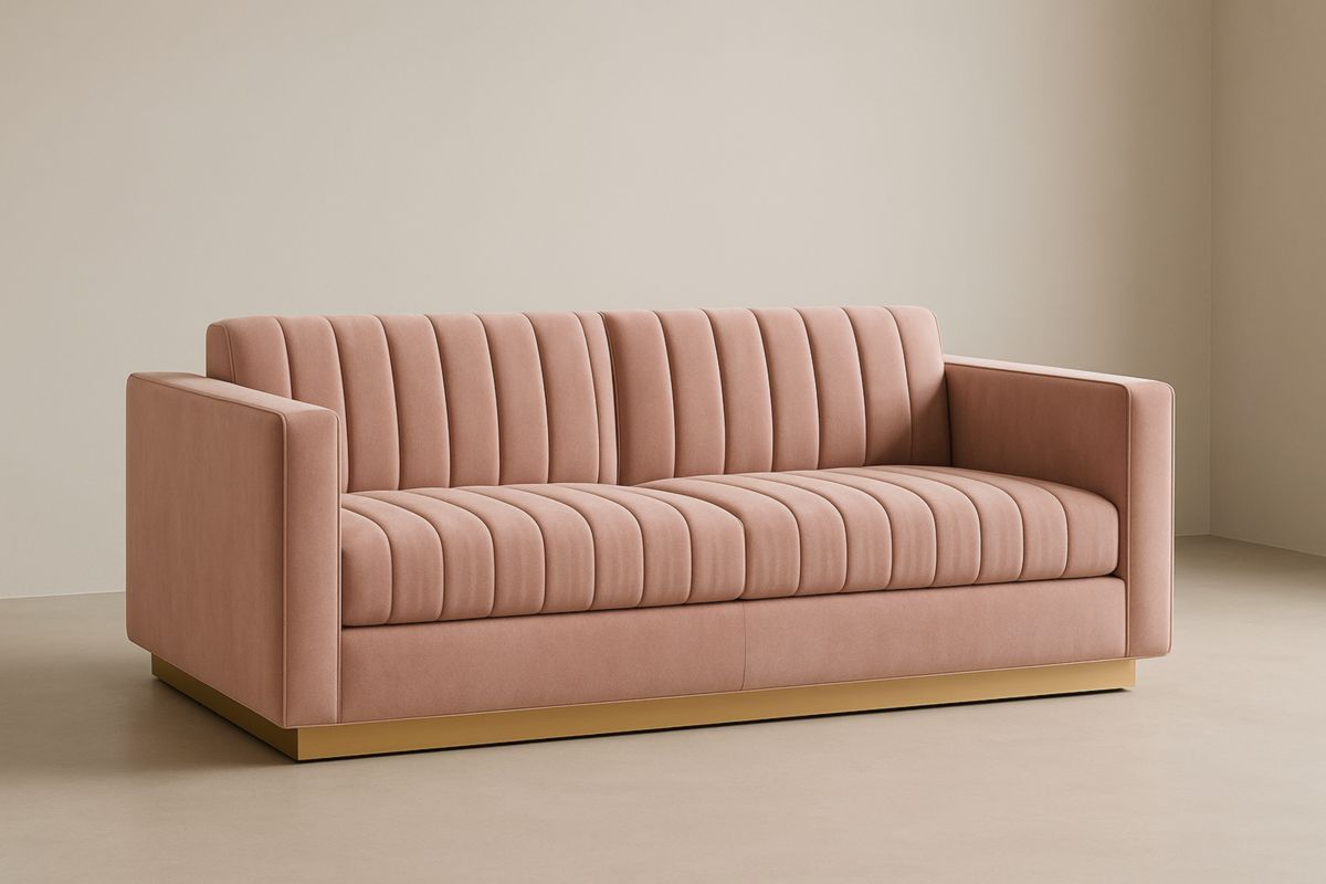 Driezitsbank Fluwelen Bank Roze 220x90x85cm-Cosyeterna