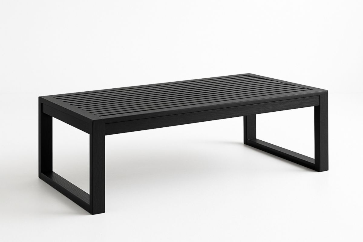 Zwart Aluminium Salontafel L127cm x B63cm x H35cm-Cosyeterna