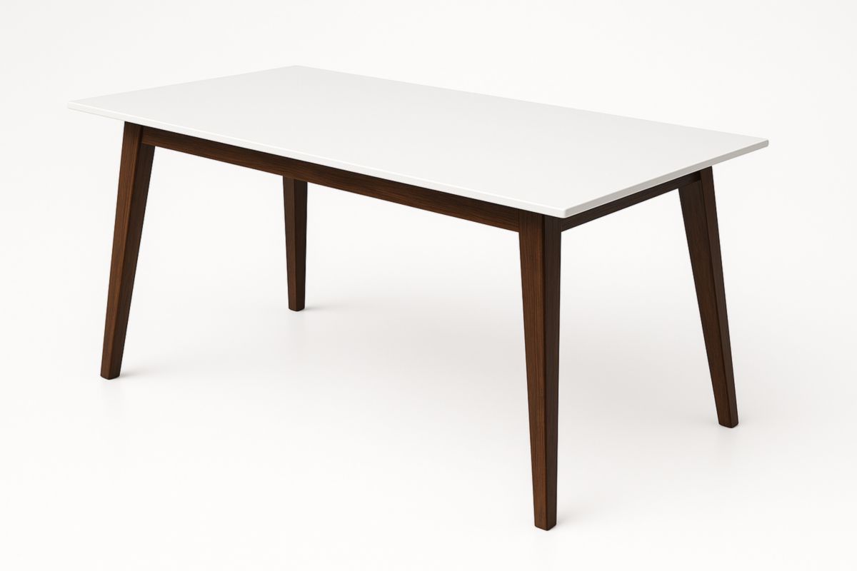 Eettafel Rechthoek Wit MDF Houten Poten 150x80x75cm-Cosyeterna