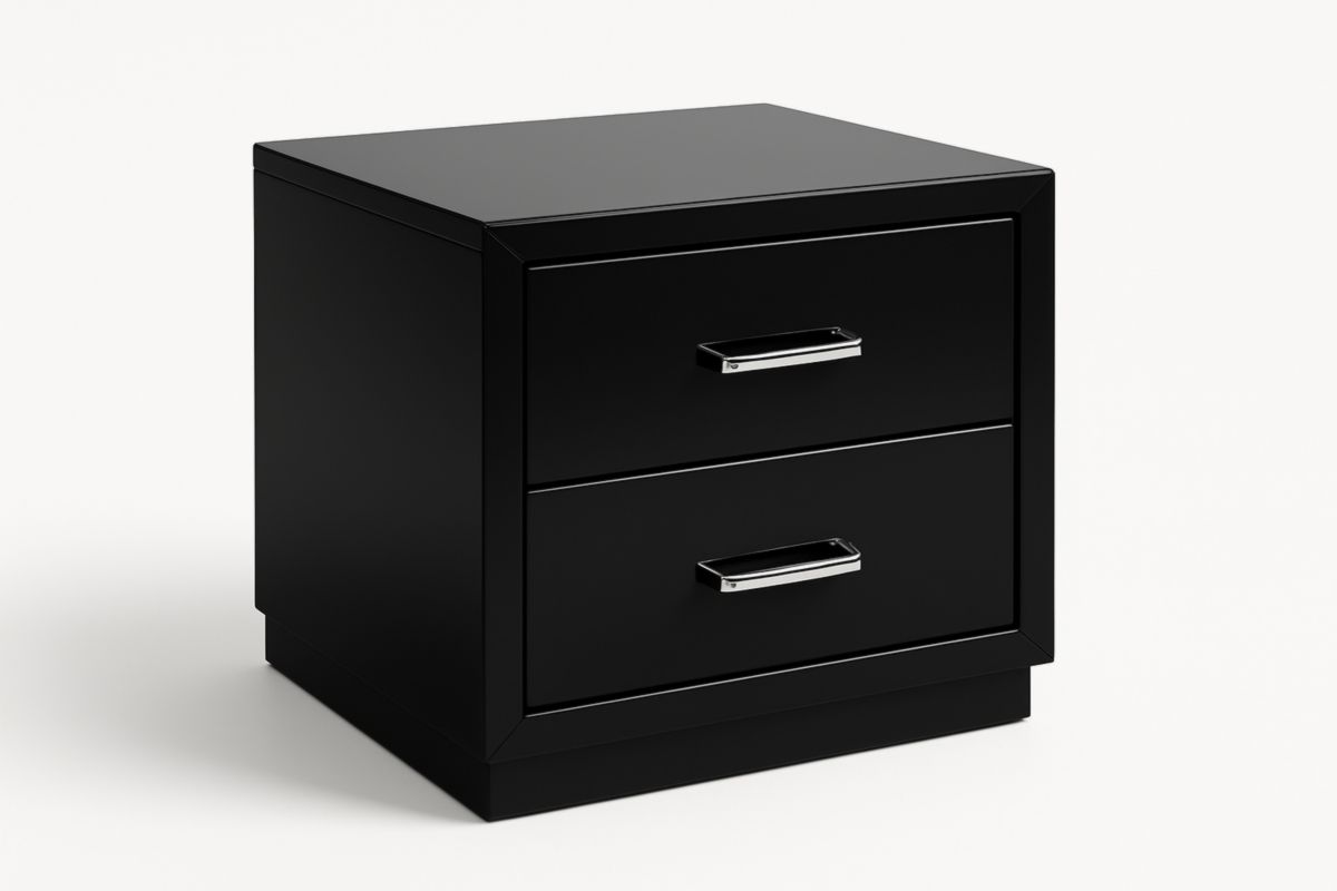 Nachtkastje met 2 lades zwart MDF 50x50x40 cm-Cosyeterna