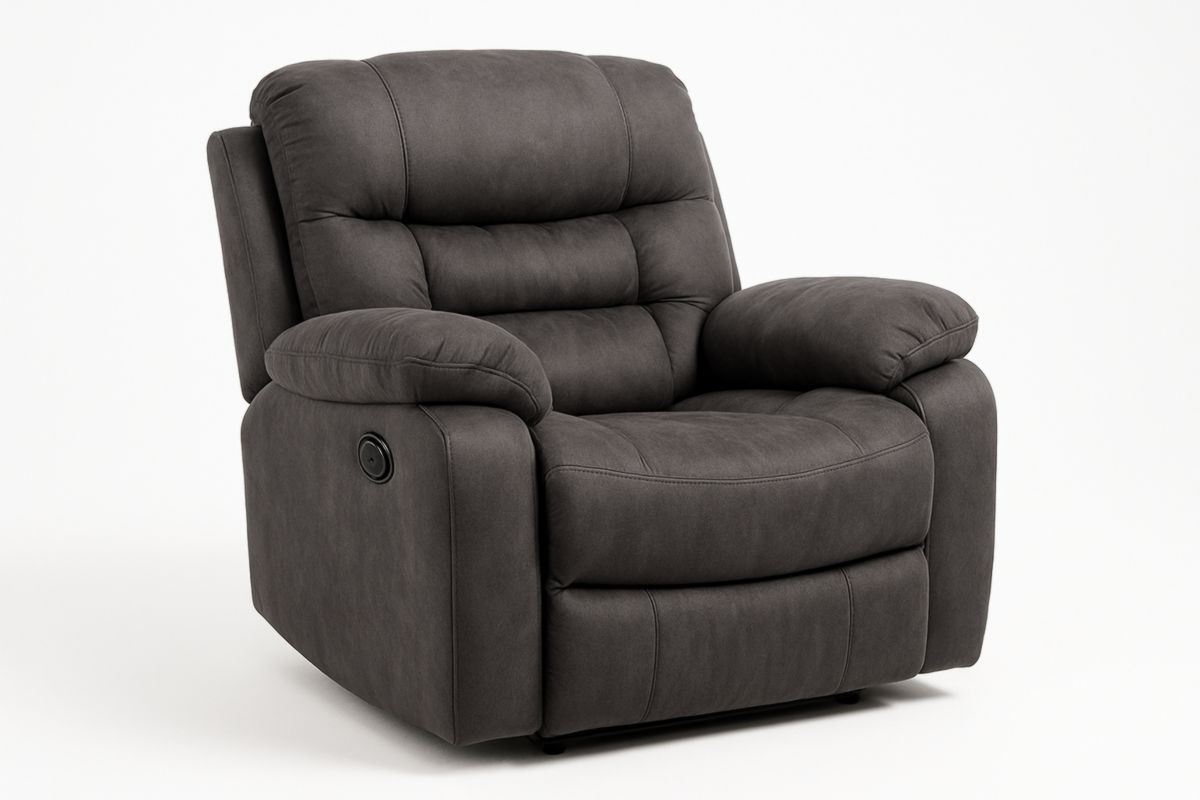 Grijze Elektrische Relaxfauteuil Met Microvezelstof 100x90x100cm-Cosyeterna