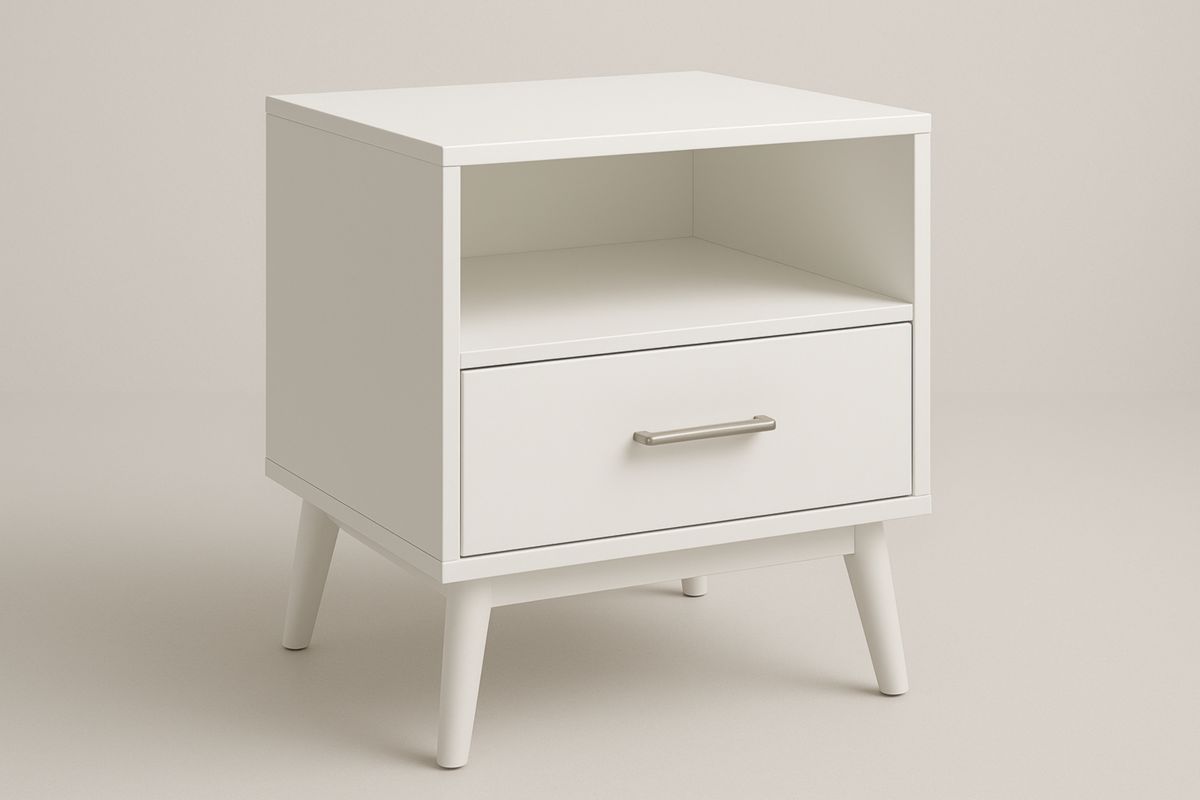 Nachttafel Hout Wit 1 Lade-Cosyeterna