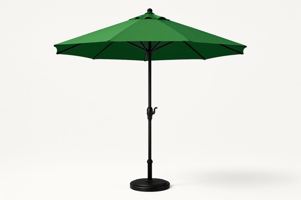 Ronde groene tuinparasol aluminium polyester doek 300cm-Cosyeterna