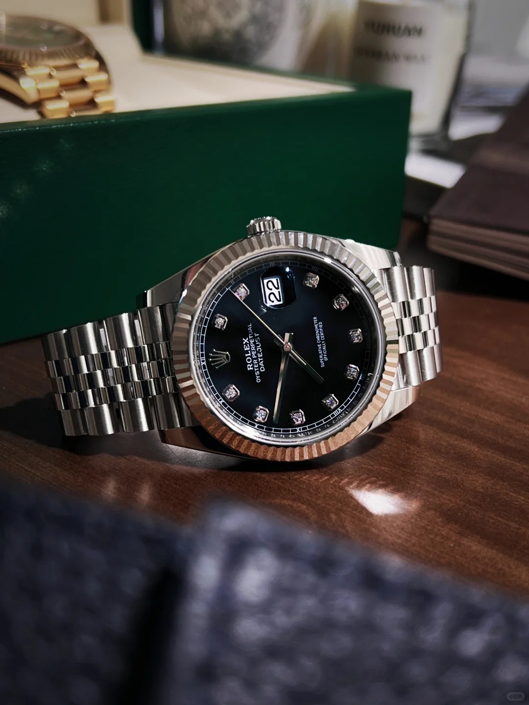 Datejust 41 Black Diamond Men's Watch 126334-0012