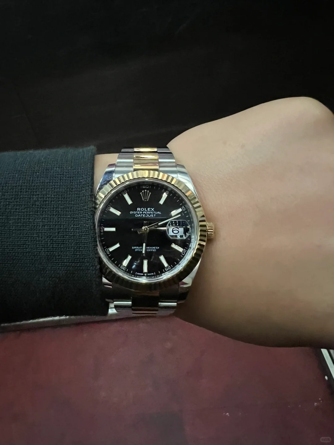 Datejust 41 Black Dial Fluted Bezel Watch 126333-0013