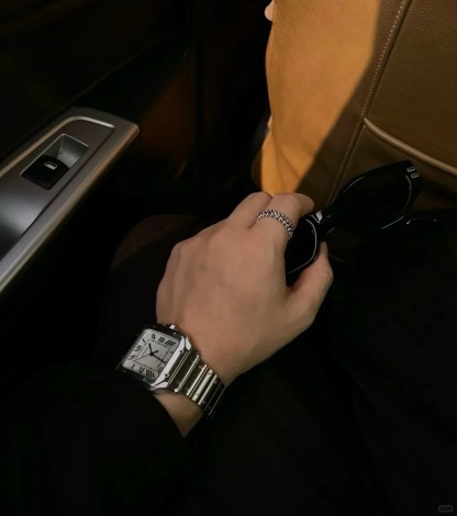 SANTOS DE , LARGE MODEL And Leather Bracelets