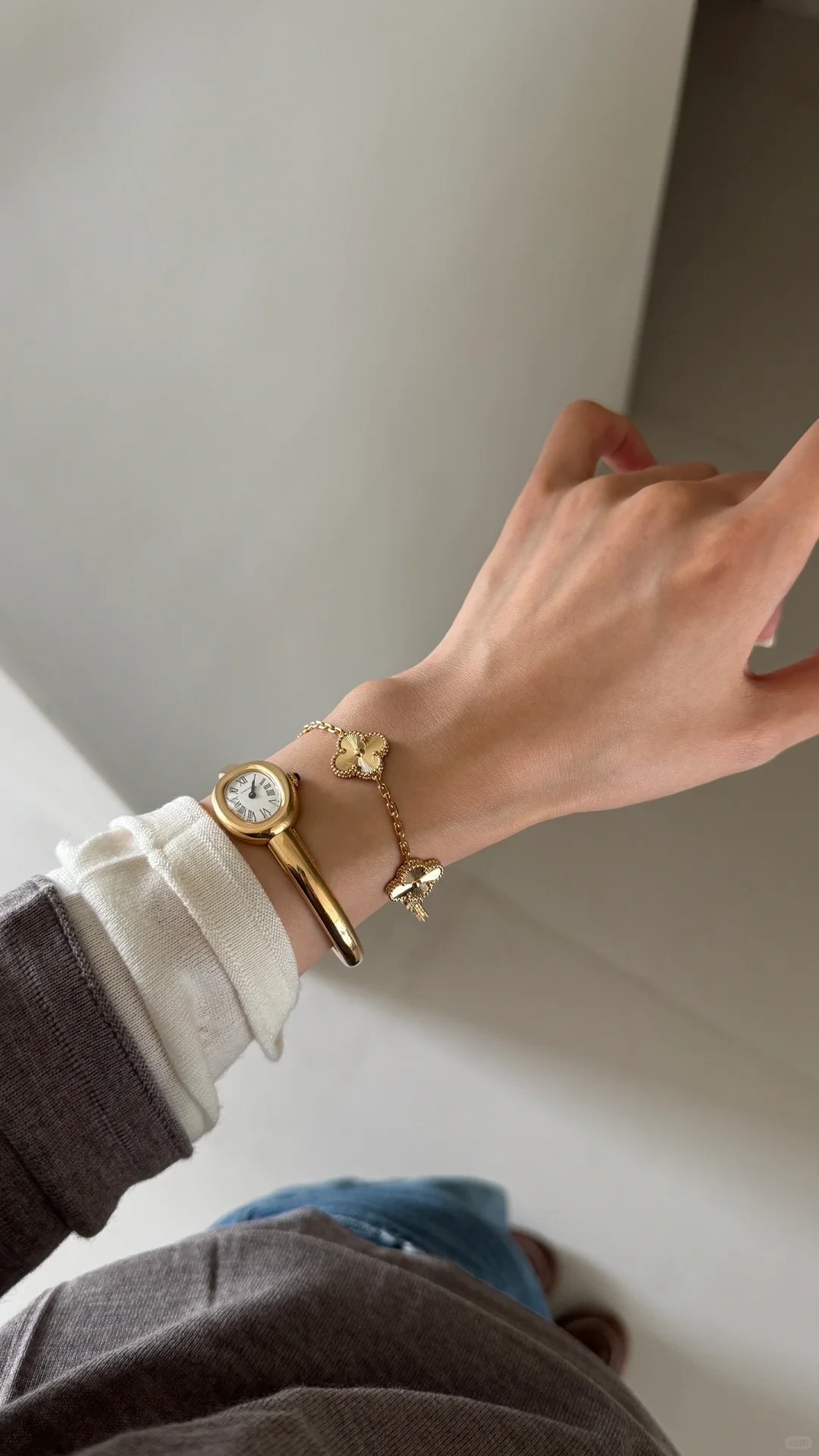 BAIGNOIRE WATCH, Mini Model, Yellow Gold, Size 15 - 17