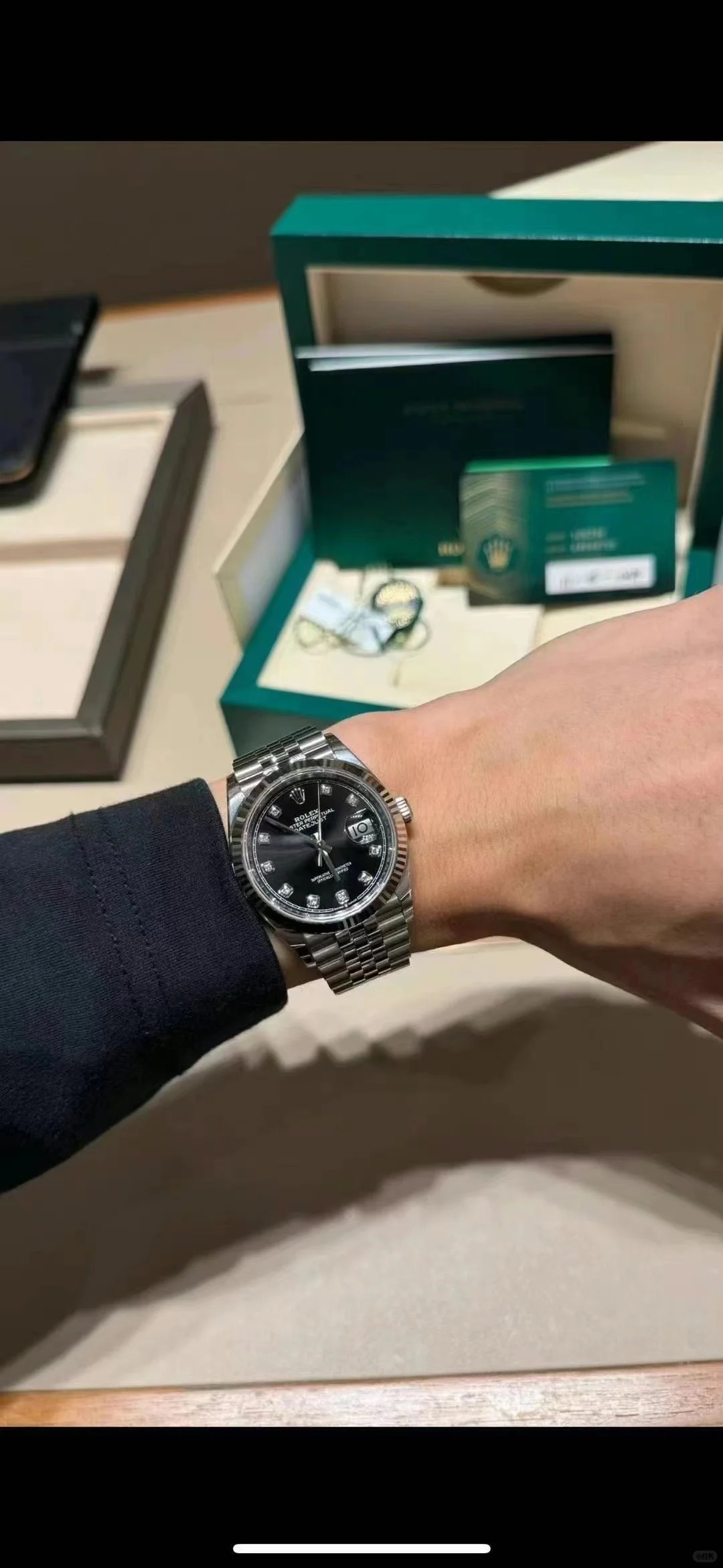 Datejust 41 Black Diamond Men's Watch 126334-0012