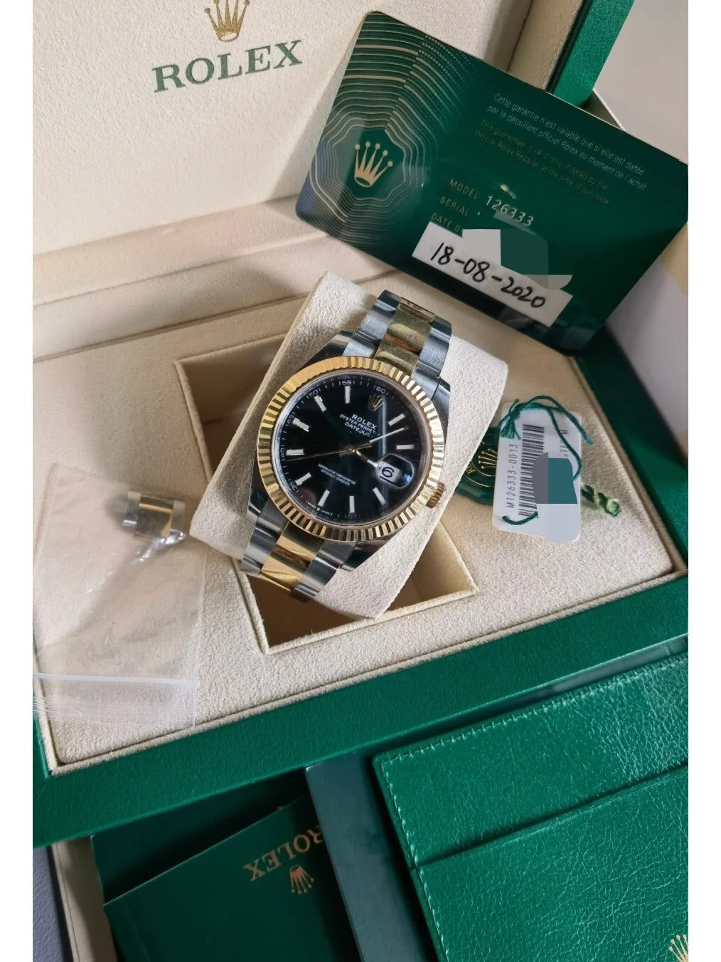 Datejust 41 Black Dial Fluted Bezel Watch 126333-0013