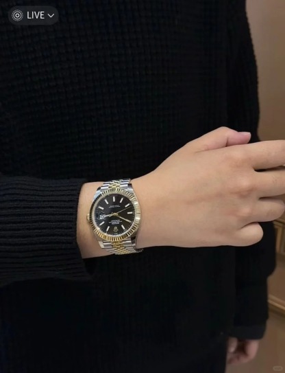 Datejust 41 Black Dial Men's Gold & Steel Watch 126333-0014