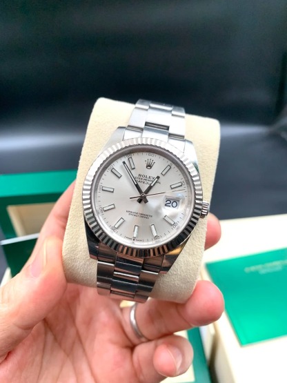 Datejust 41 Silver Dial Oyster Bracelet Watch 126334-0003