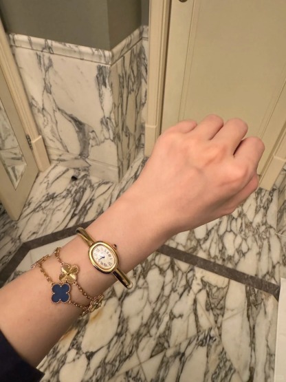 BAIGNOIRE WATCH, Mini Model, Yellow Gold, Size 15 - 17