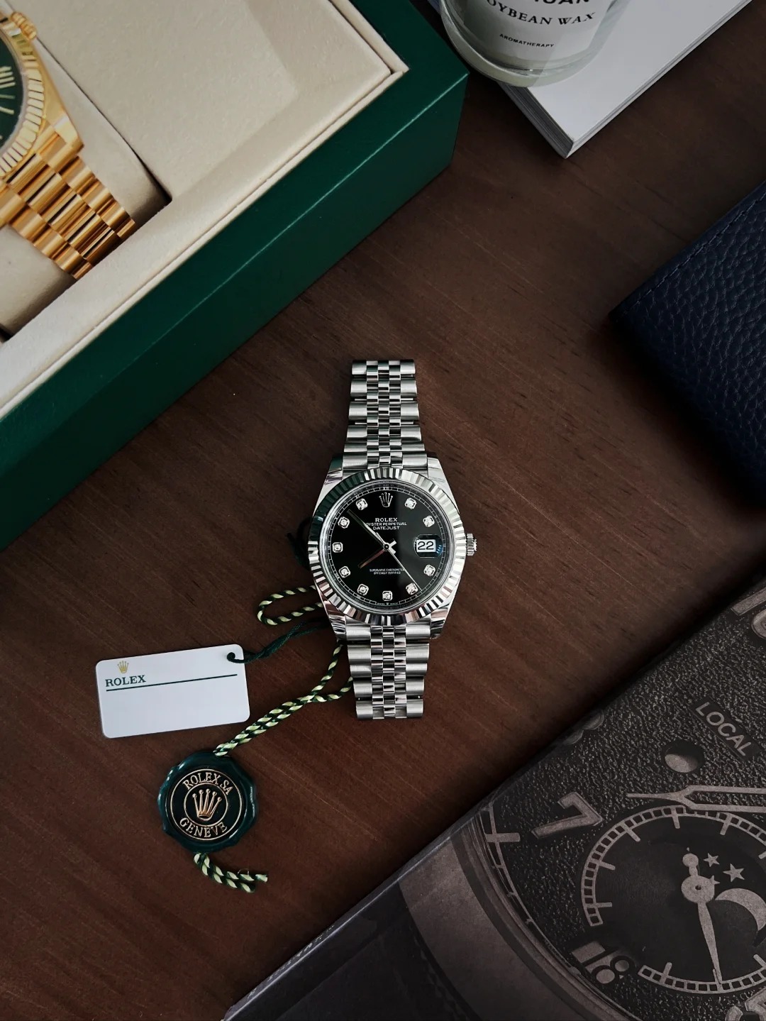 Datejust 41 Black Diamond Men's Watch 126334-0012