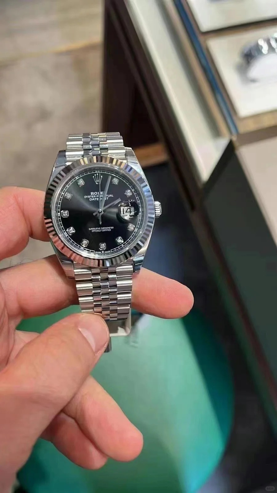 Datejust 41 Black Diamond Men's Watch 126334-0012