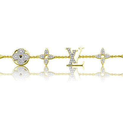 Diamond Blossom bracelet, gold and diamonds