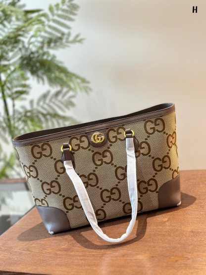 Ophidia Medium Jacquard Denim Tote Bag