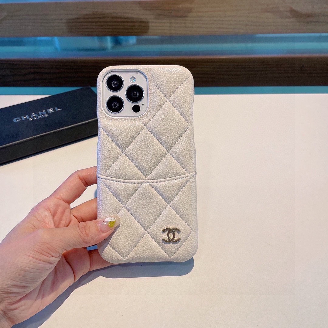 Leather diamond car line plug-in cell phone case