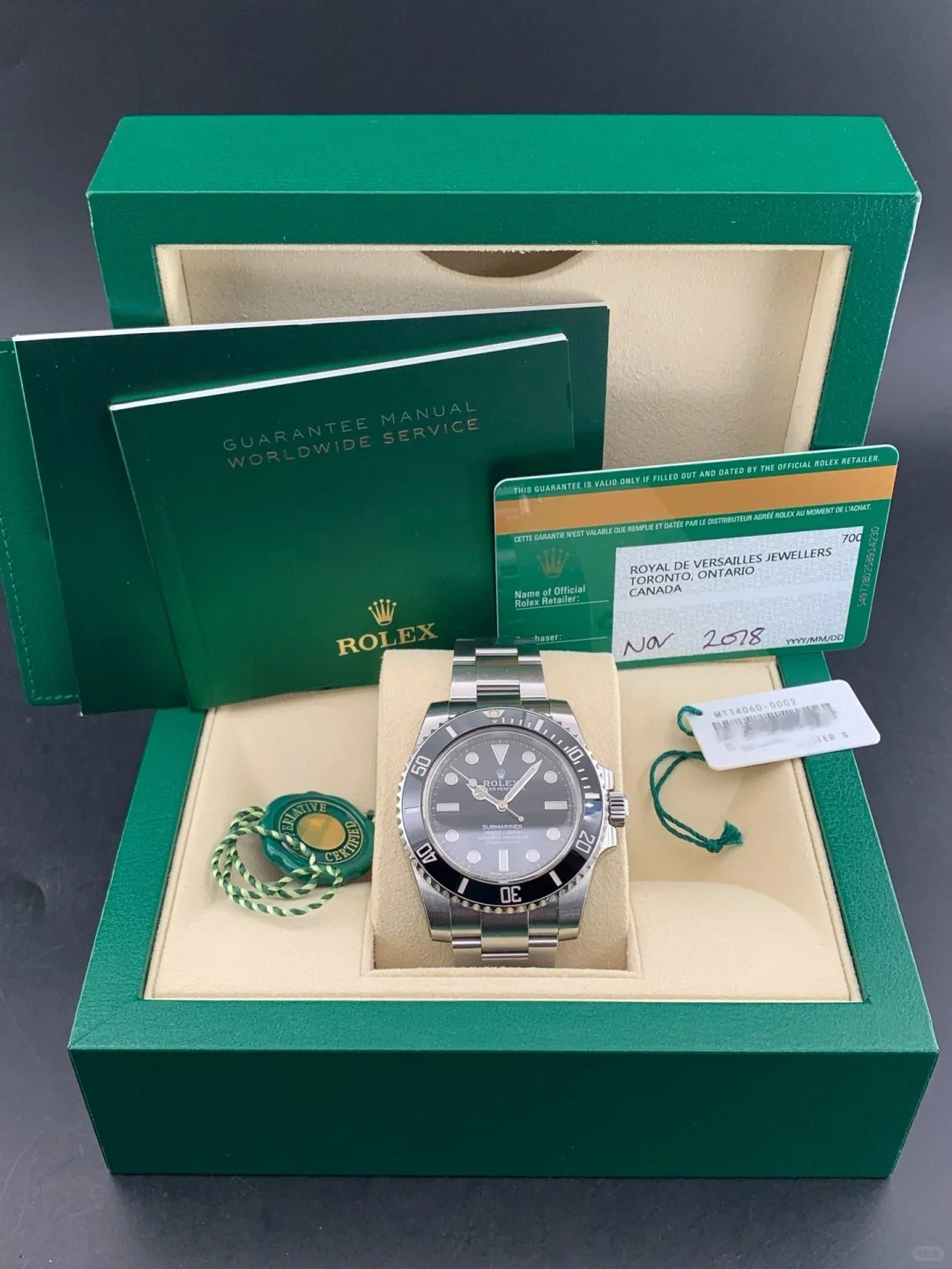 Submariner Men's Luxury Diver Watch Black Dial 114060-0002