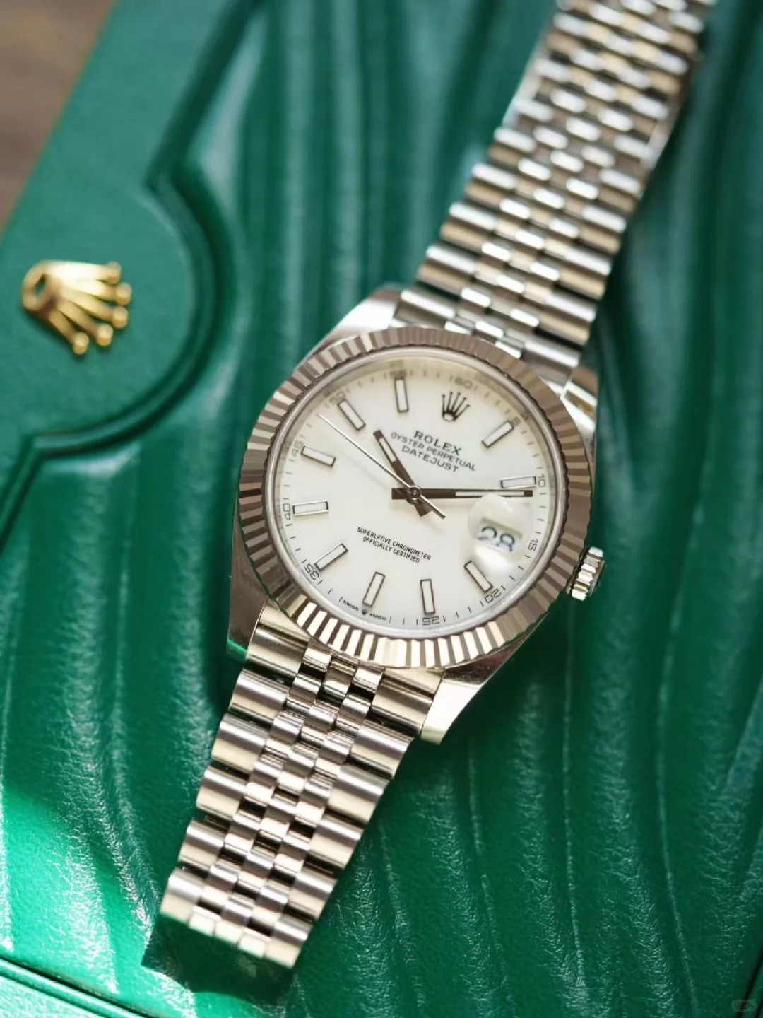 Datejust 41 White Dial Gold & Steel Men's Watch 126334-0009