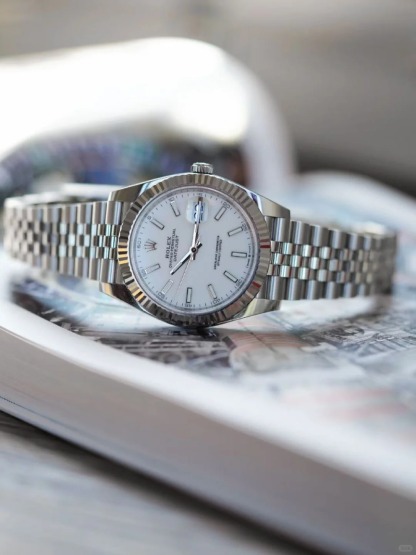 Datejust 41 White Dial Gold & Steel Men's Watch 126334-0009