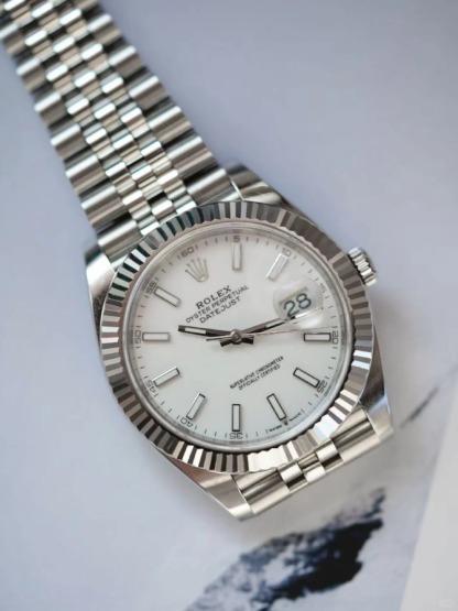 Datejust 41 White Dial Gold & Steel Men's Watch 126334-0009