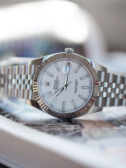 Datejust 41 White Dial Gold & Steel Men's Watch 126334-0009