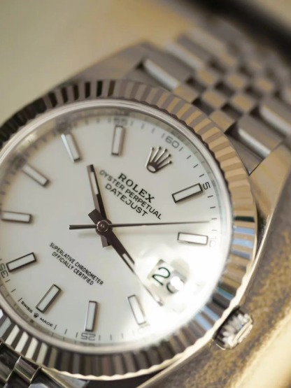 Datejust 41 White Dial Gold & Steel Men's Watch 126334-0009