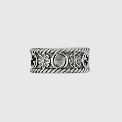 GUCCI INTERLOCKING SILVER RING