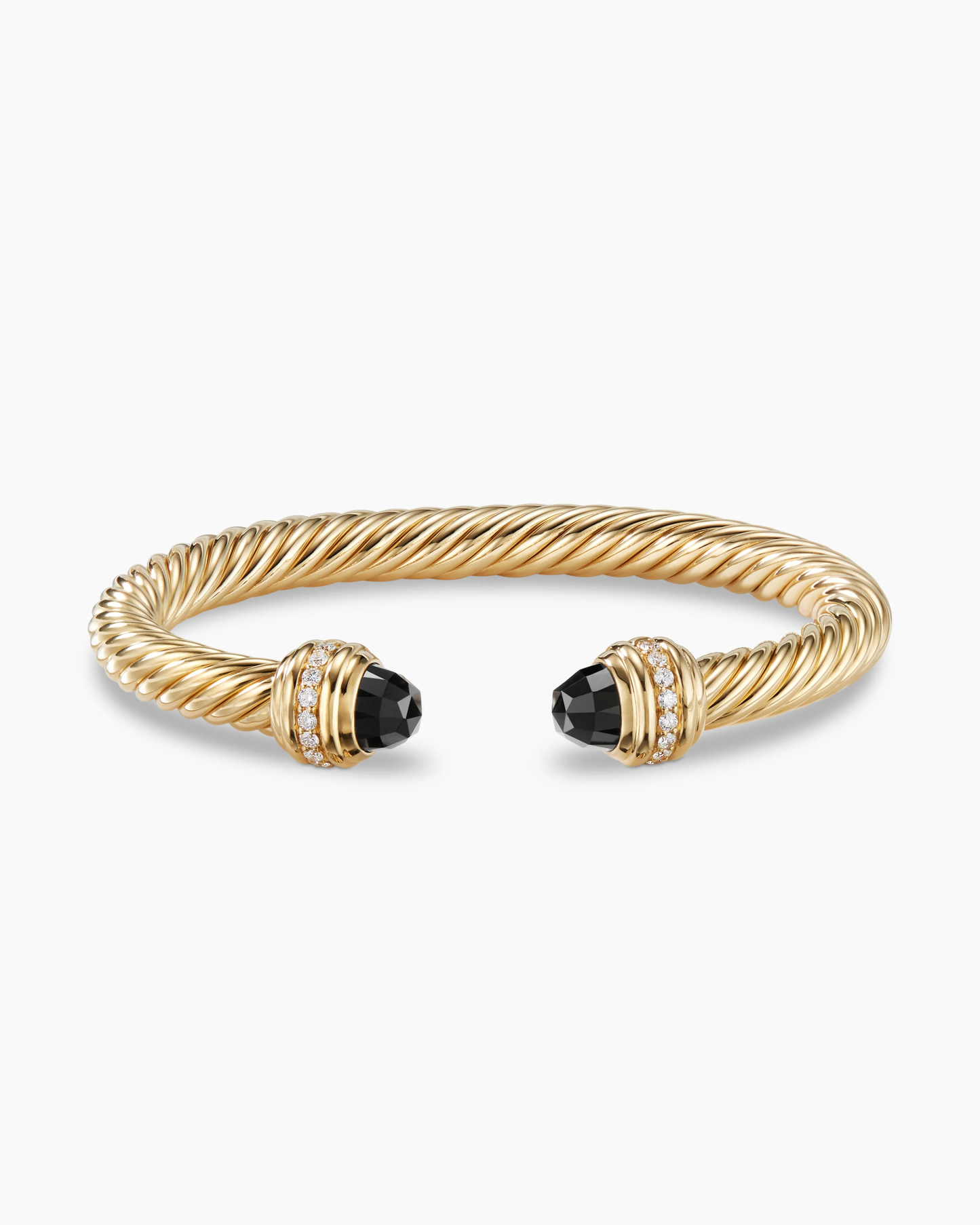 Classic Cablespira庐 Bracelet 18K Yellow Gold with Black Onyx and Diamonds, 7mm