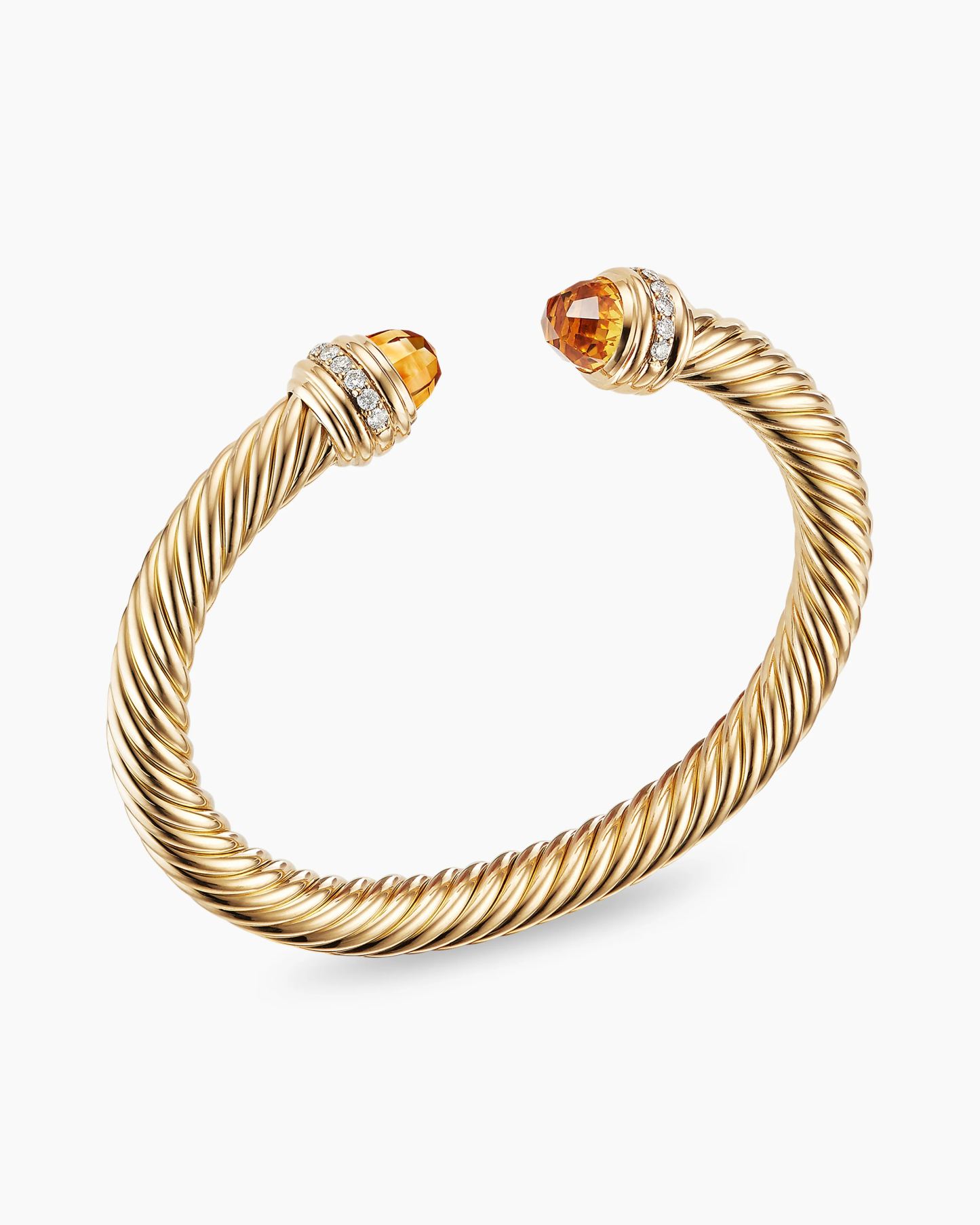 Classic Cablespira庐 Bracelet 18K Yellow Gold with Citrine and Diamonds, 7mm