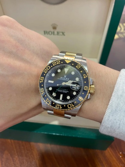 GMT-Master II Two Tone Black Dial Men's Watch 116713LN-0001