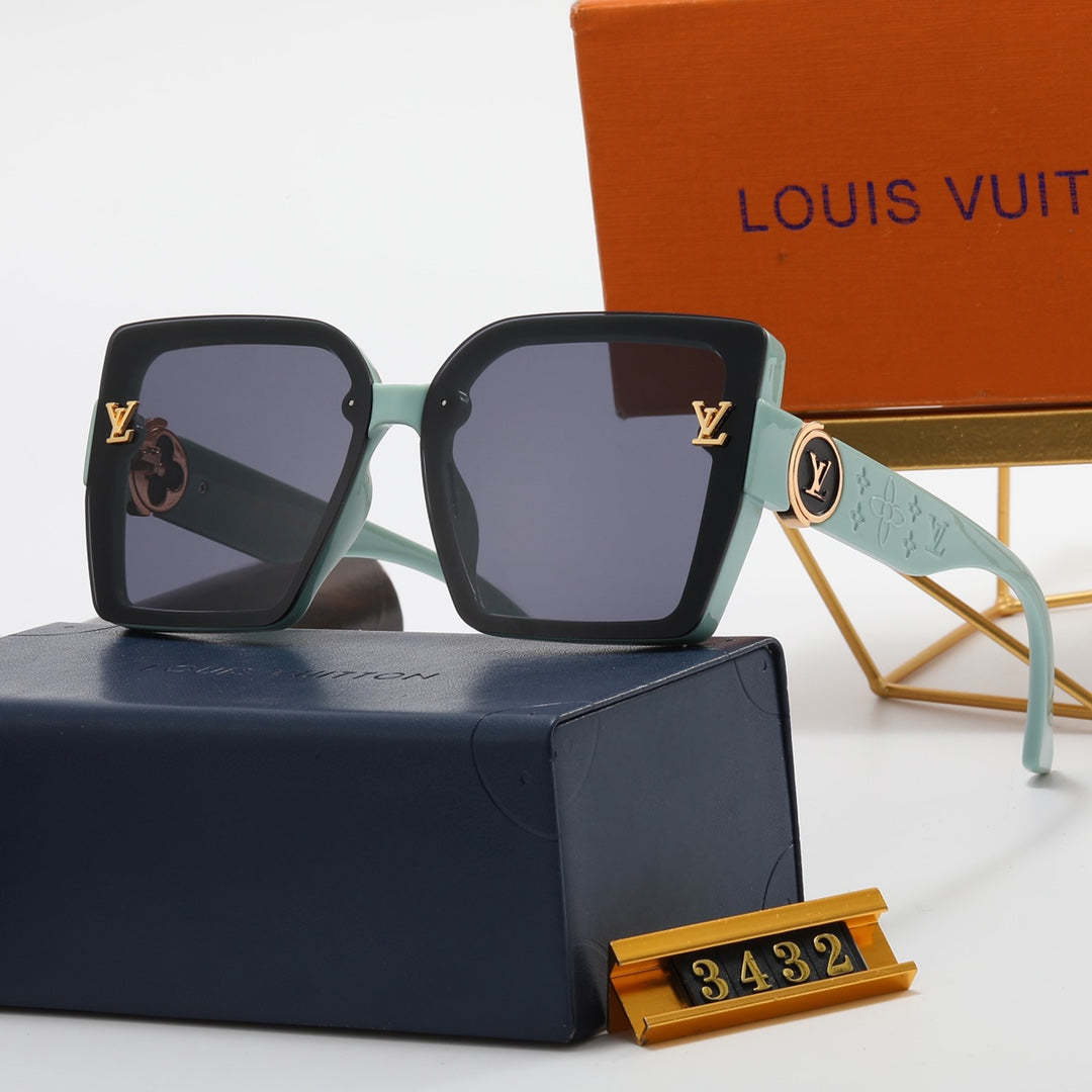 7 color fashion round letter four-leaf flower polarized sunglasses