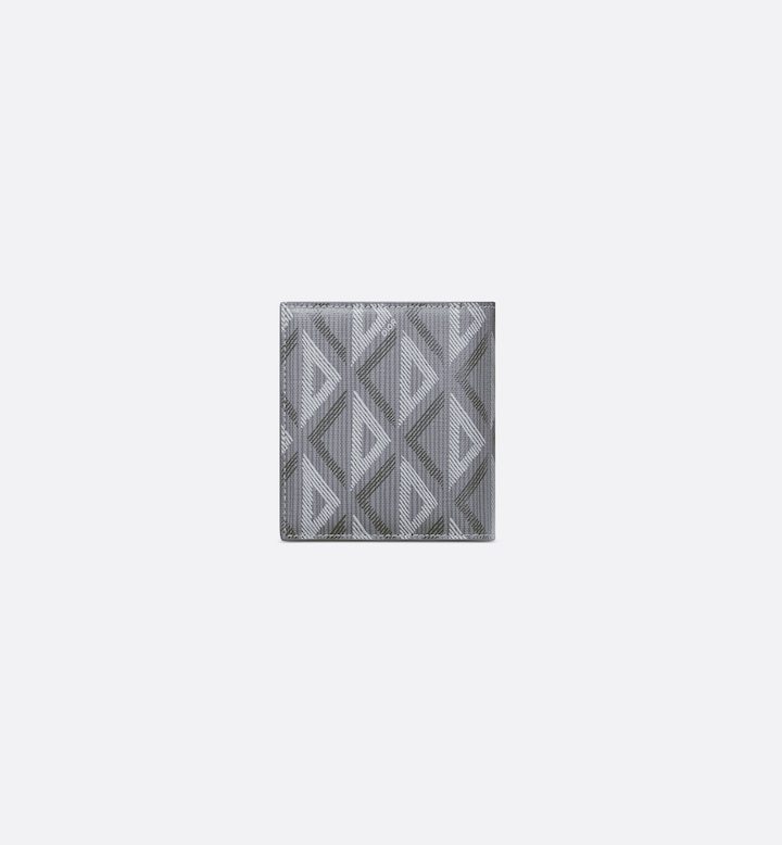 Compact Vertical Wallet Gray CD Diamond Canvas