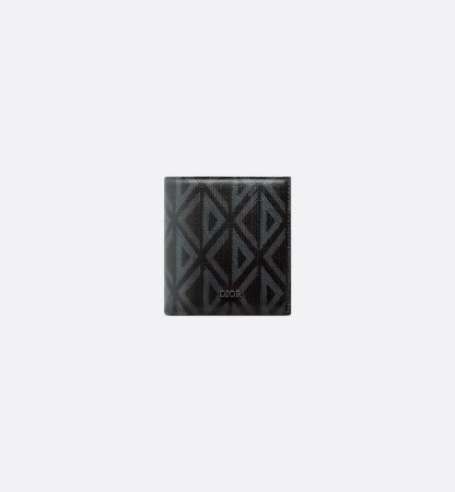 Compact Vertical Wallet  Black CD Diamond Canvas