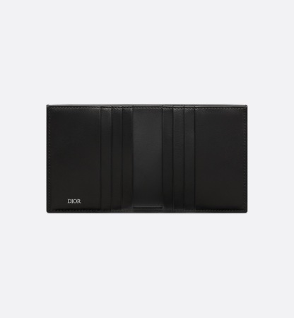 Vertical Bifold Wallet  Black CD Diamond Canvas