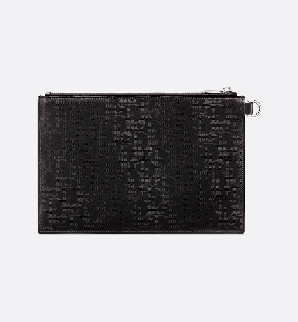 A5 Pouch Black Oblique Galaxy Leather