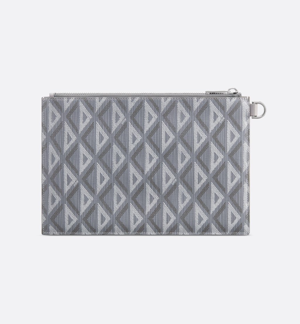 A5 Pouch Gray Diamond Canvas